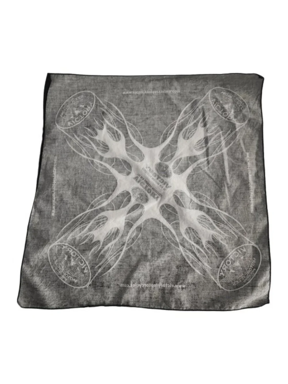 Victory Motorcycles Polaris Bandana Black 21 x 20 White Logo